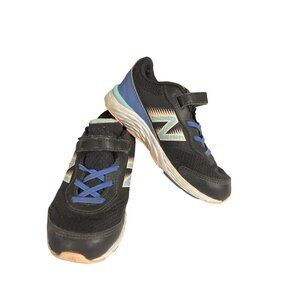 New Balance 680v6 Kids Size 10 Black Blue hook loop  Sneakers